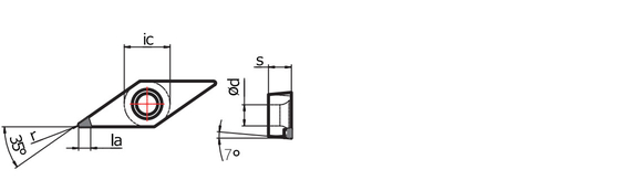 -60 tipo materiali ferrosi di grado VC di PCD Chip Breaker Inserts For Non